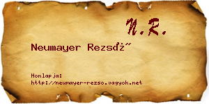 Neumayer Rezső névjegykártya